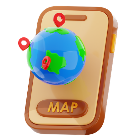 Mapa en línea  3D Icon