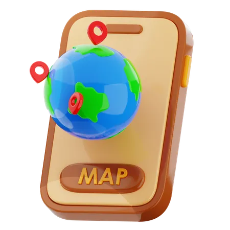 Mapa en línea  3D Icon