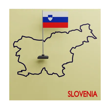 Mapa de eslovenia  3D Icon