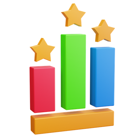 Gráfico de estrelas  3D Icon