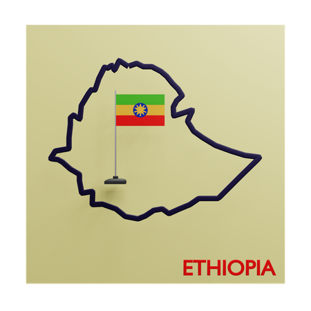 Mapa da etiópia  3D Icon