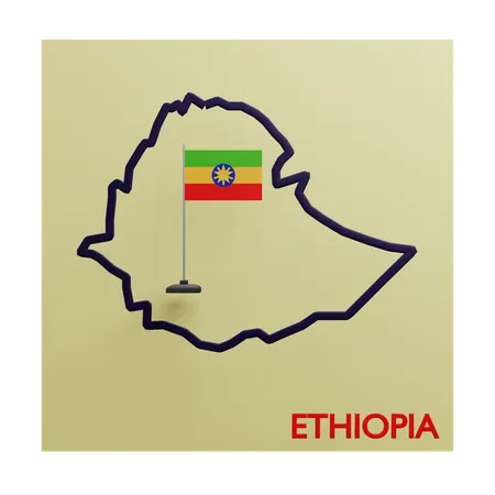 Mapa da etiópia  3D Icon