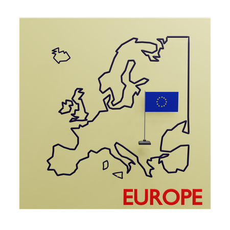 Mapa da europa  3D Icon