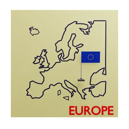 Mapa da europa  3D Icon