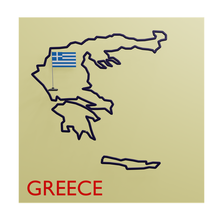 Mapa de grecia  3D Icon