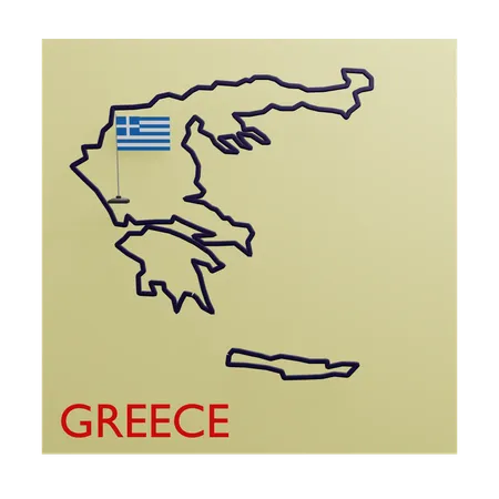 Mapa de grecia  3D Icon