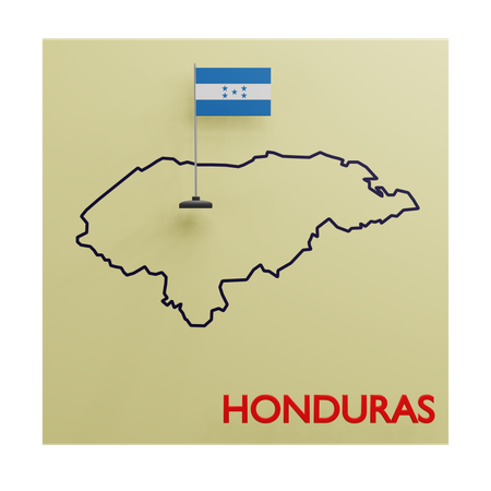 Mapa de honduras  3D Icon