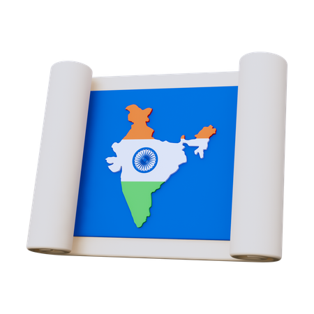 Mapa indio  3D Icon