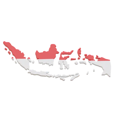 Mapa da Indonésia  3D Icon