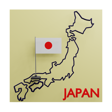 Mapa do japão  3D Icon