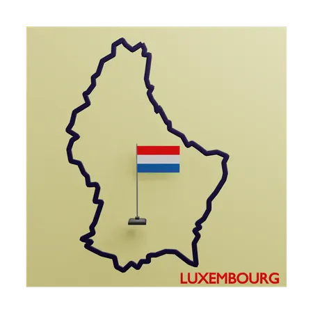 Mapa do luxemburgo  3D Icon