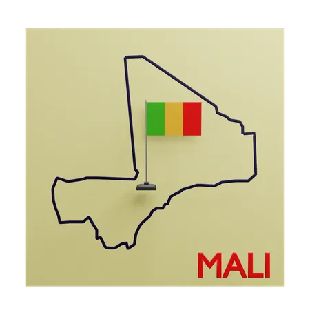 Mapa de Malí  3D Icon