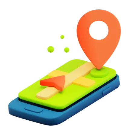 Mapa móvel  3D Icon