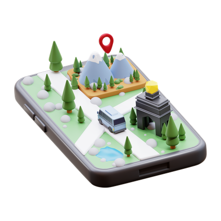 Mapa movil  3D Icon