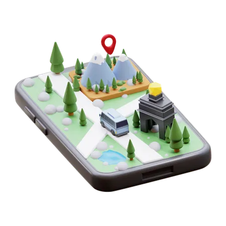 Mapa movil  3D Icon