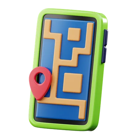 Mapa movil  3D Icon