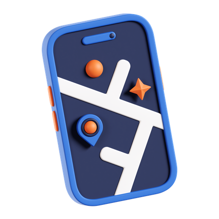 Mapa movil  3D Icon