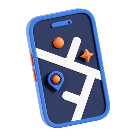 Mapa movil  3D Icon