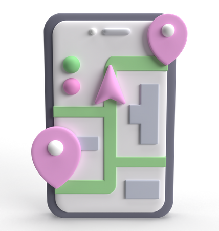 Mapa movil  3D Icon