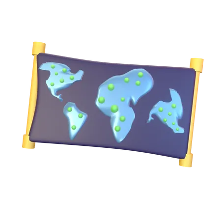 Mapa del mundo del juego  3D Icon