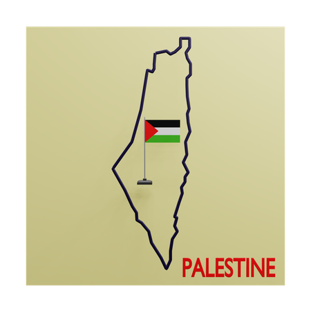 Mapa da Palestina  3D Icon