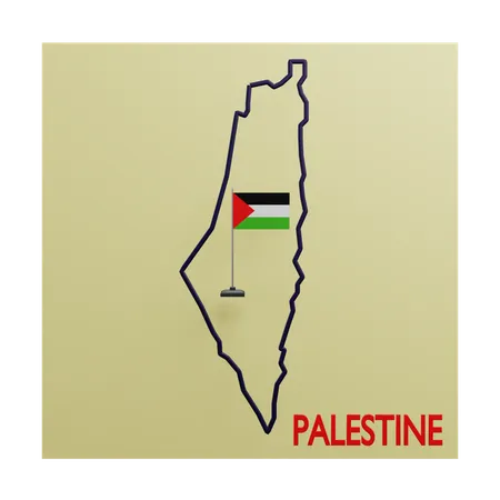 Mapa da Palestina  3D Icon