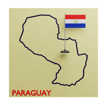 Mapa de paraguay  3D Icon