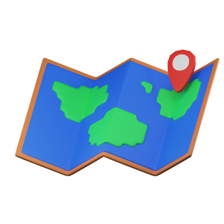 Fijar mapa  3D Illustration