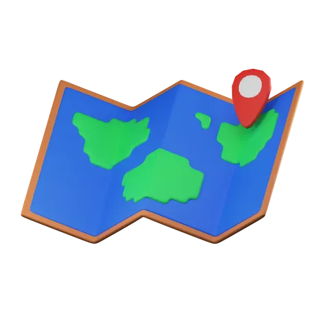 Fijar mapa  3D Illustration