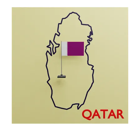 Mapa de qatar  3D Icon