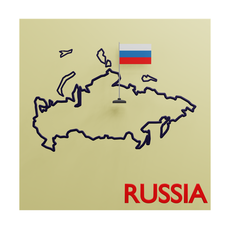 Mapa de rusia  3D Icon