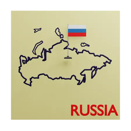Mapa de rusia  3D Icon