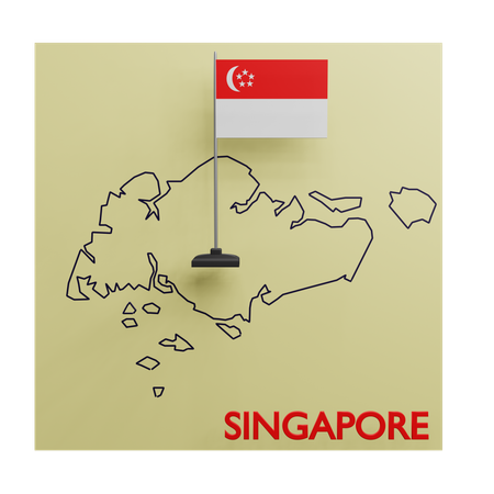 Mapa de Singapura  3D Icon