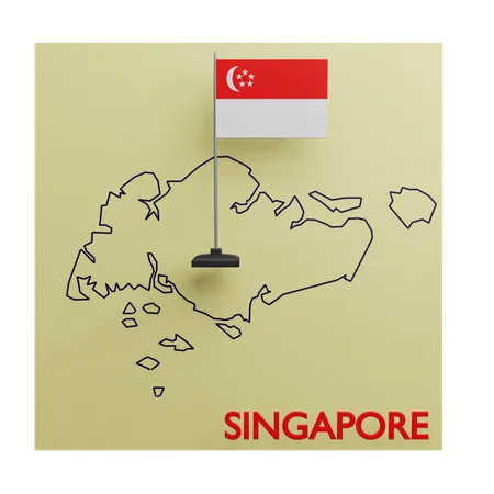 Mapa de Singapura  3D Icon