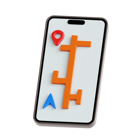 Mapa do smartphone  3D Icon