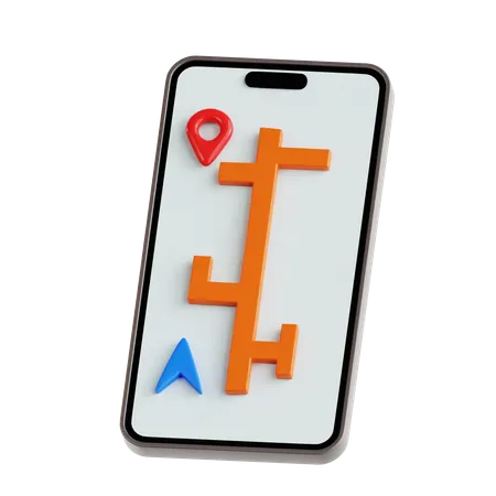 Mapa do smartphone  3D Icon