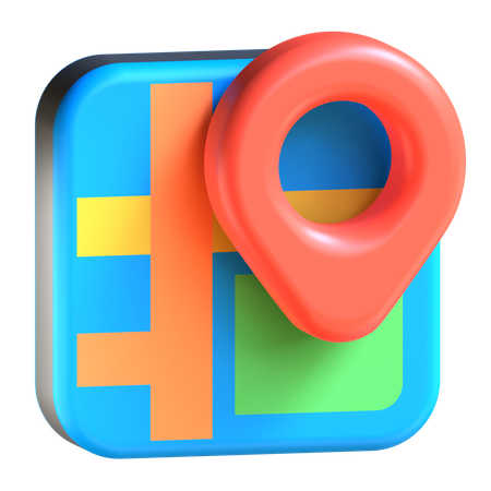 Aplicativo de mapas  3D Icon