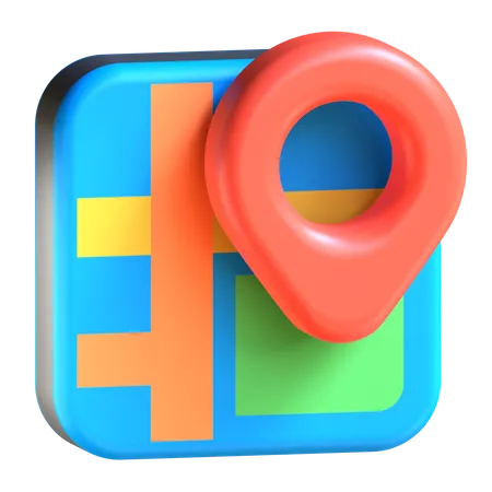 Aplicativo de mapas  3D Icon