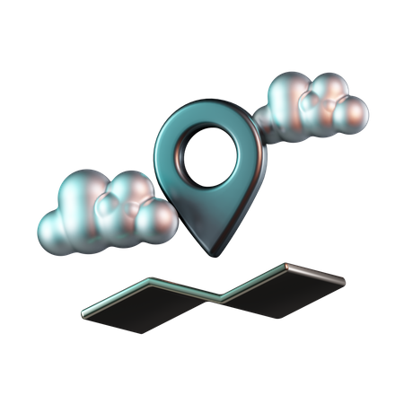 Mapas de ubicación en la nube  3D Icon