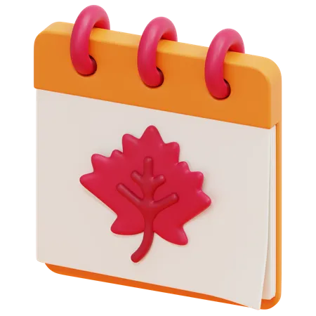 Maple Calendar  3D Icon