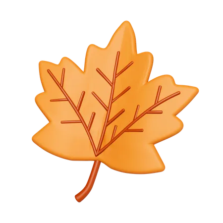 3 D Autumn Maple Leaf Golden Fall Season Decoration Icon Isolated On Gray Background 3 D Rendering Illustration Clipping Path 3D Icon