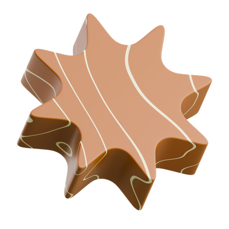 Maple Leaf Wooden Puzzle Piece  3D Icon