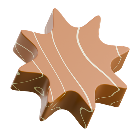 Maple Leaf Wooden Puzzle Piece  3D Icon