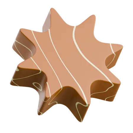 Maple Leaf Wooden Puzzle Piece  3D Icon