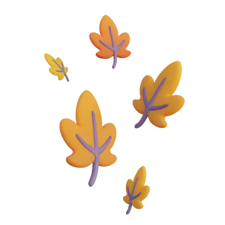 Maple Leaves  3D Illustration