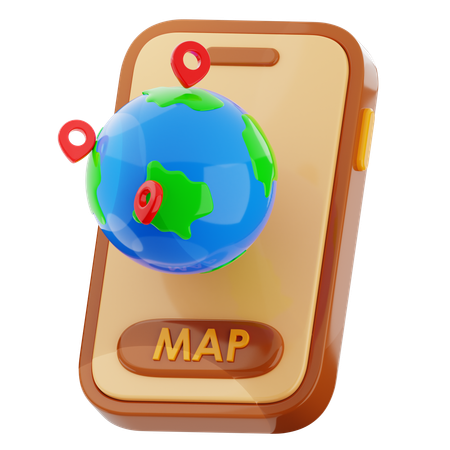 Mappa in linea  3D Icon