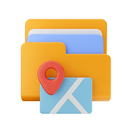 Maps Folder 3D Icon