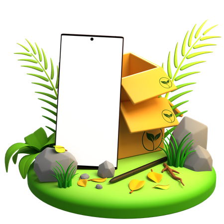 Maqueta de móvil de cartón reciclado  3D Icon