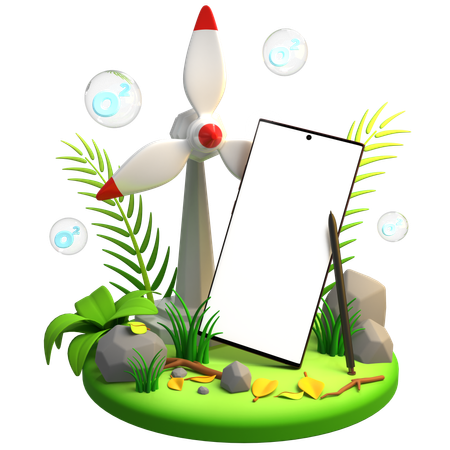 Maqueta móvil de turbina eólica  3D Icon