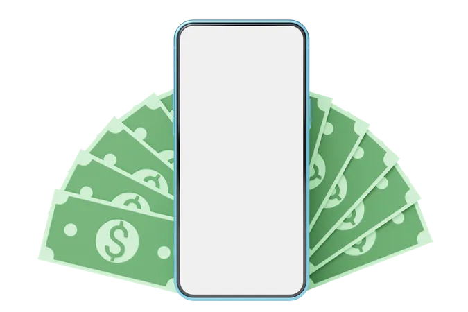 Maquete de smartphone financeiro  3D Icon